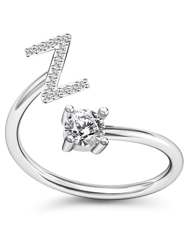 1PC Band Ring For Men's Crystal White Alloy Classic for Women