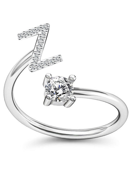 1PC Band Ring For Men's Crystal White Alloy Classic for Women