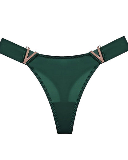 V-Neck Metal Thong Briefs（7 Pieces）