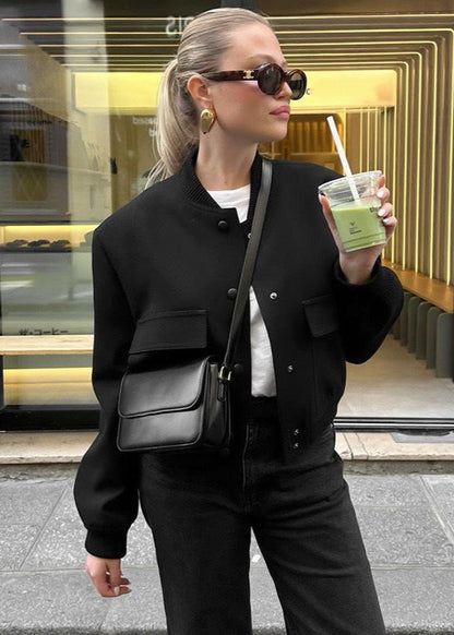 Jet Axis - Cropped Cotton Bomber Jacket