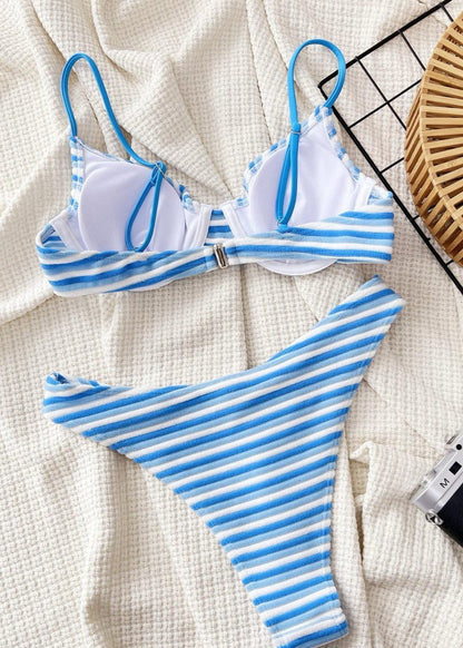 Capri Shores - Blue Velvet Stripe Bikini Set