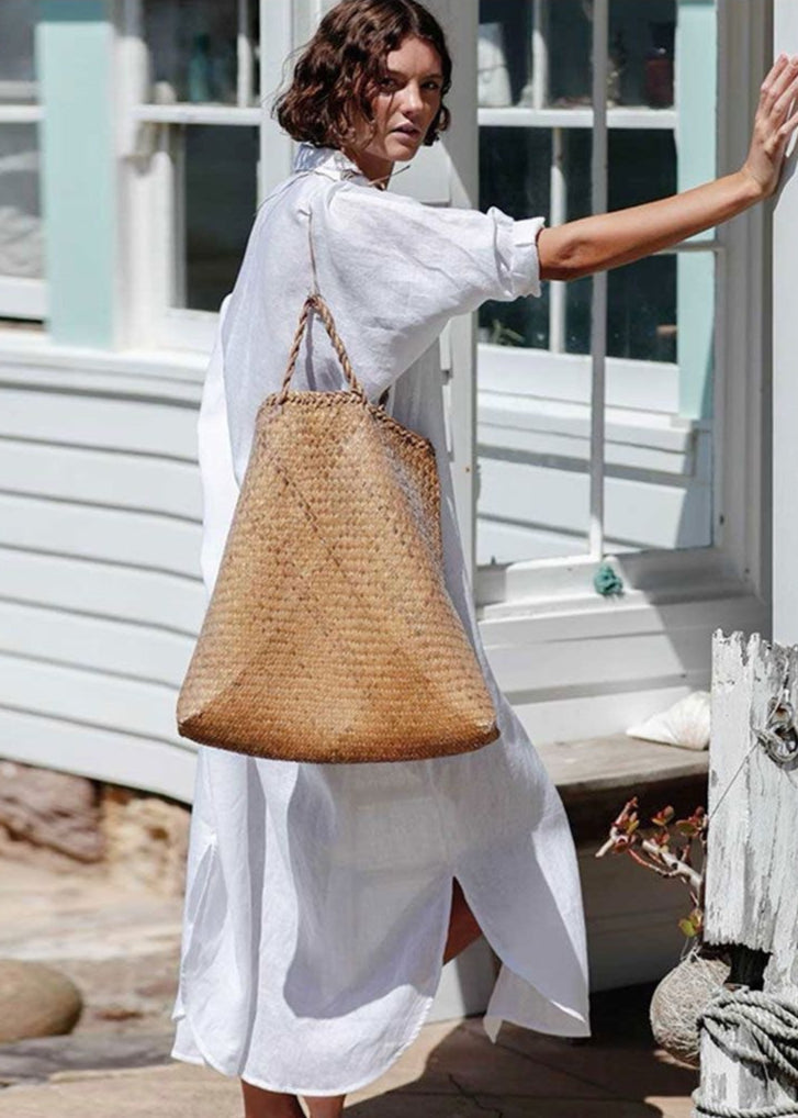 Coastal Drape Cotton Maxi Cover-Up