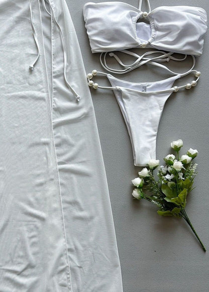 Cassis Pearl-Trim 3-Piece Swim Set