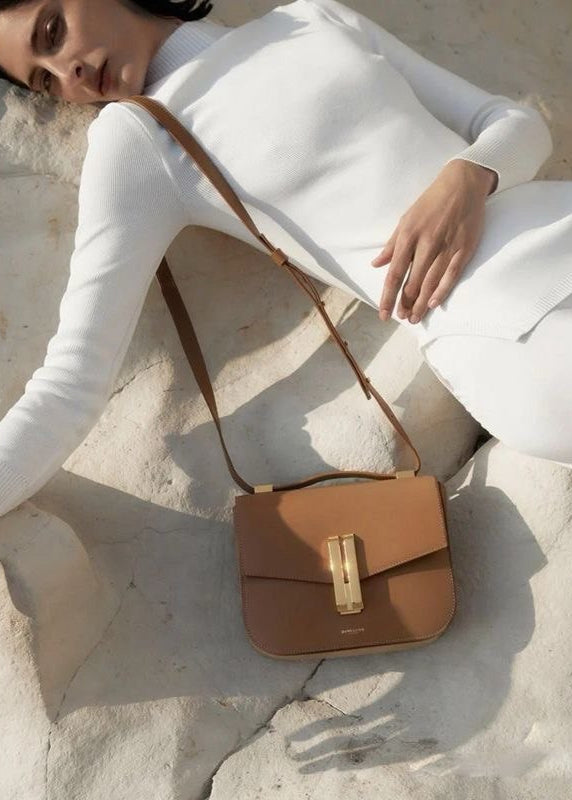 Noir Axis - Structured Black Leather Shoulder Bag