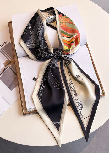 Circuit Flow - Long Satin Graphic Scarf