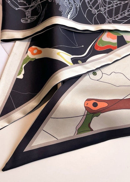 Circuit Flow - Long Satin Graphic Scarf