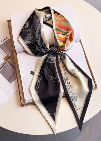 Circuit Flow - Long Satin Graphic Scarf