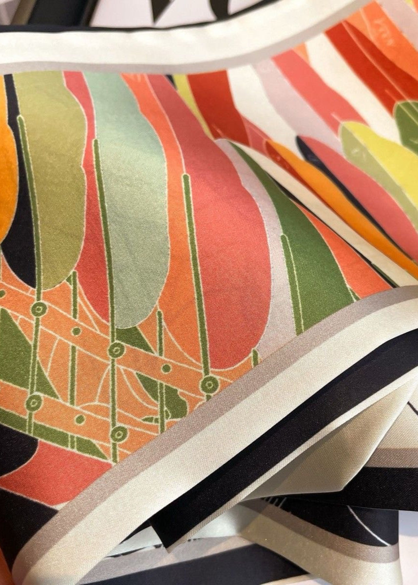 Circuit Flow - Long Satin Graphic Scarf