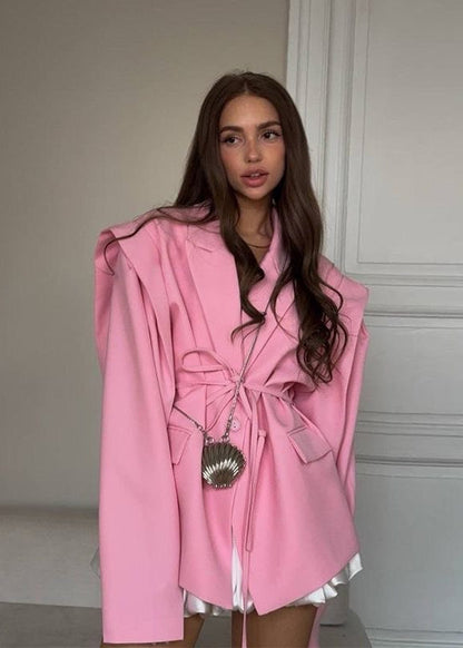 Vienna Wrap-Front Oversized Blazer