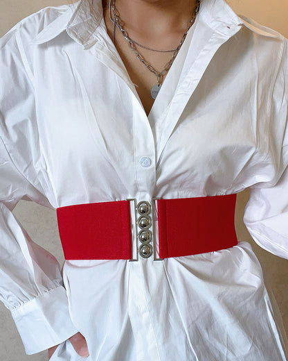 Elastic Round Buckle Belt