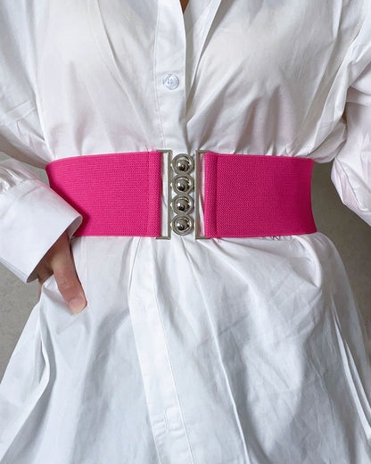Elastic Round Buckle Belt