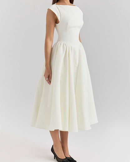 Backless Crew Neck Dress