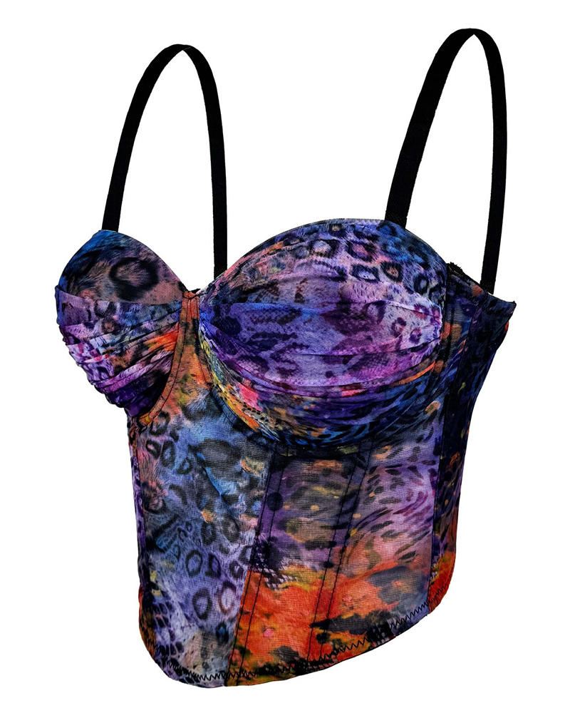 Printed Fishbone Corset