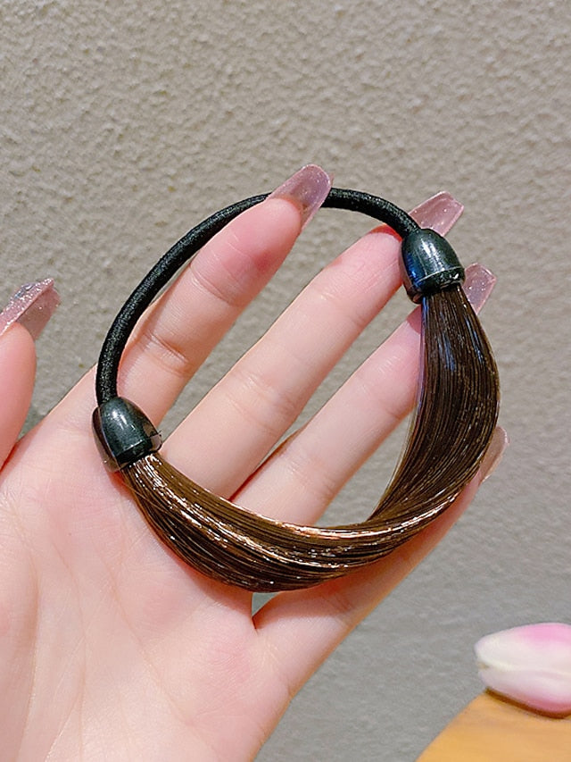 1pc Hair Ties Scrunchie For Street Daily Holiday Festival Head Minimalist Rubber Black Brown Coffee for Women