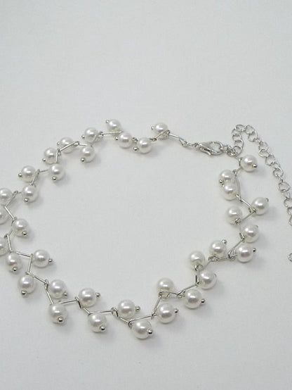 1PC Choker Necklace For Pearl White Wedding Daily Alloy Classic for Women