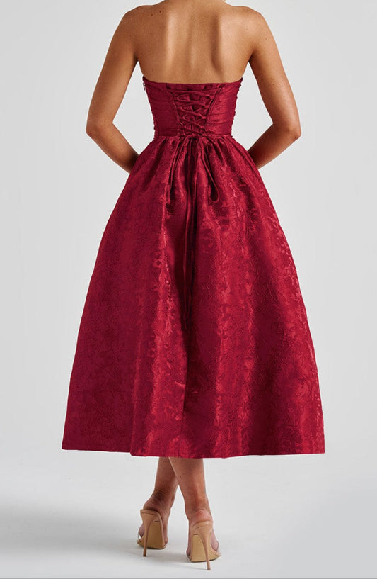 Isotta Midi Dress - Red