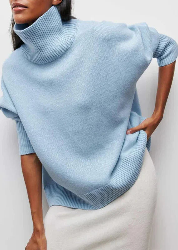Cozy Chic Turtleneck Pullover - Solid Color Sweater