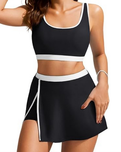 Suspenders Split Type Swimsuit