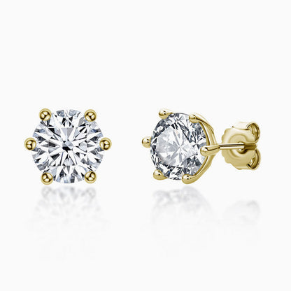Sparkly Silver Moissanite Solitaire Stud Earrings Set