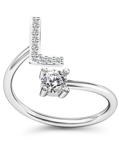 1PC Band Ring For Men's Crystal White Alloy Classic for Women