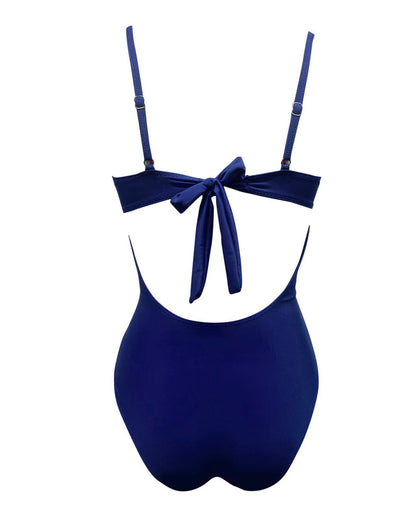 Mesh Stitching Hollow One-Piece Bikini Swimsuit