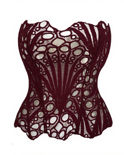 Irregular Lace Mesh Corset