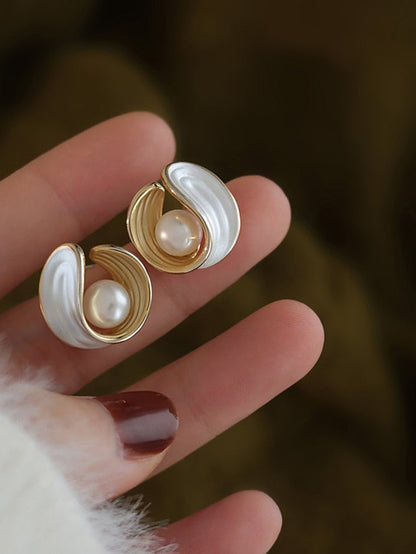 1 Pair Earrings For Girls' Wedding Imitation Diamond 18K Gold Long Pearl Earrings Baroque Drop Dangle Earrings for Women Statement Snake Chain Dainty Adjustable Stud Jewelry for Wedding for Women