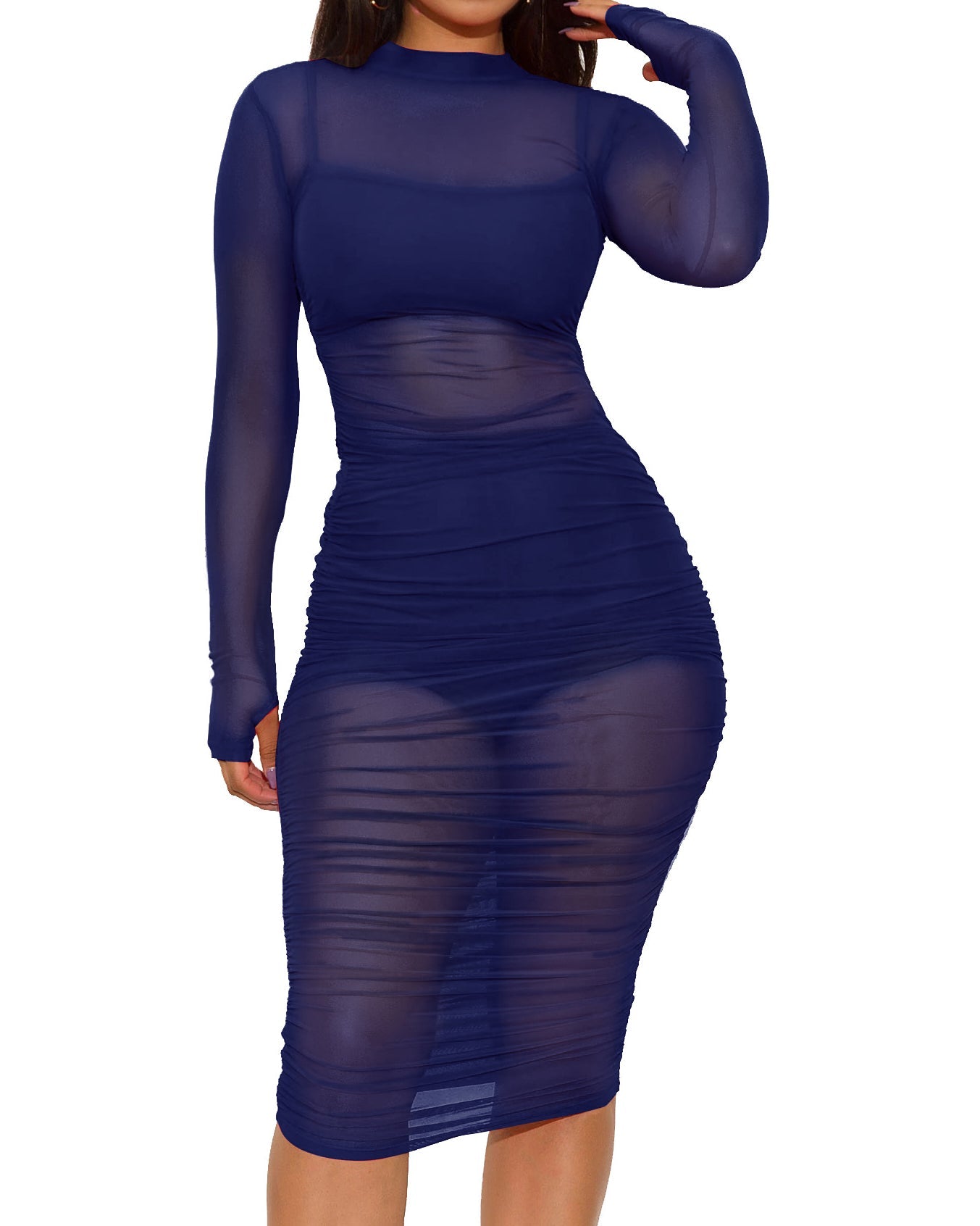 Mesh See-Through Three-Piece Suit