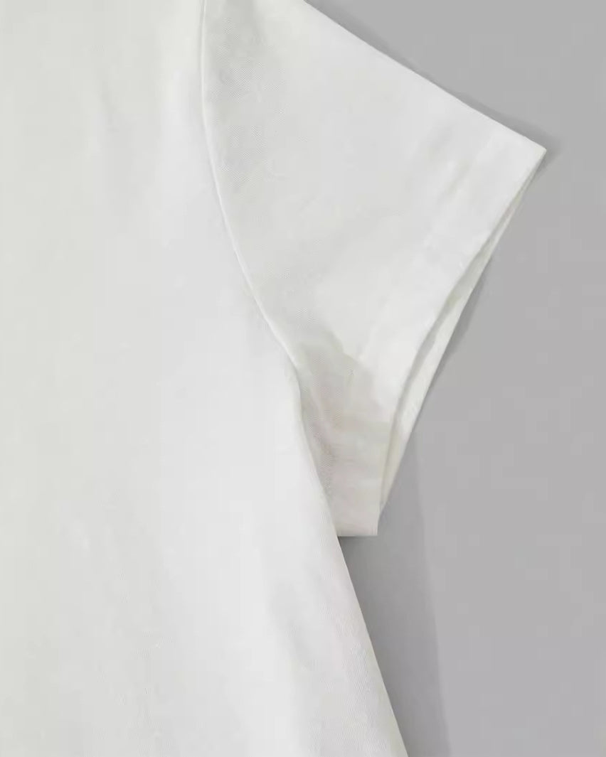 Floral Print Slim Crew Neck T-Shirt