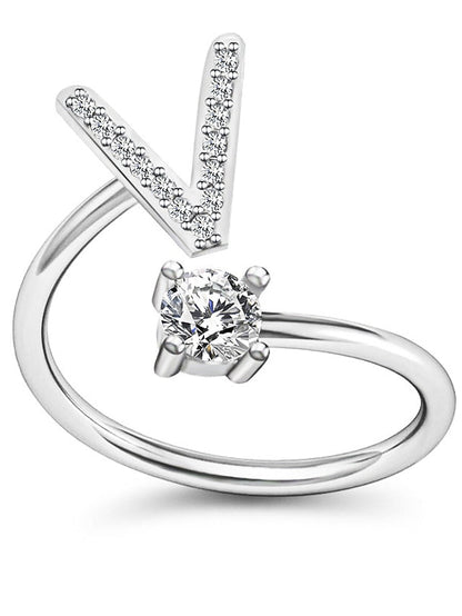 1PC Band Ring For Men's Crystal White Alloy Classic for Women