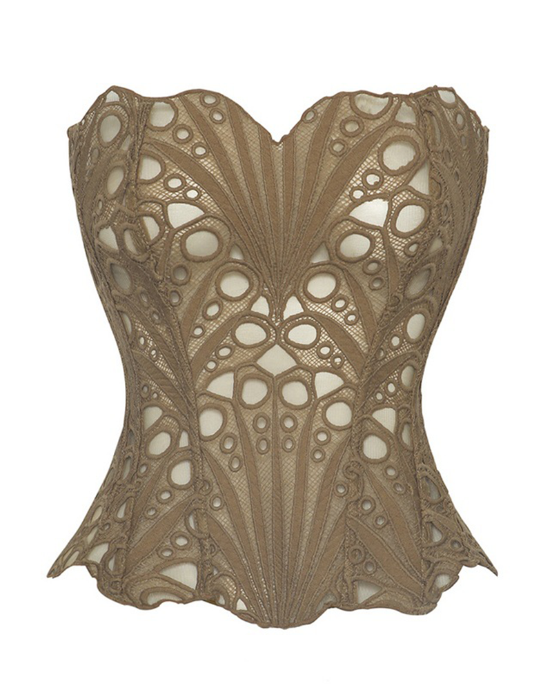 Irregular Lace Mesh Corset