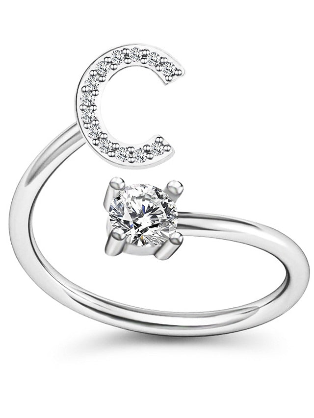 1PC Band Ring For Men's Crystal White Alloy Classic for Women