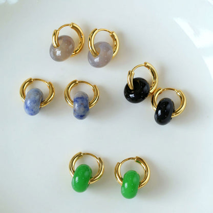 Two Tone 18K Gold Plated Hinge Double Hoop Earrings