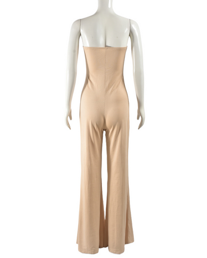 Backless Cut-Out Trim Jumpsuit