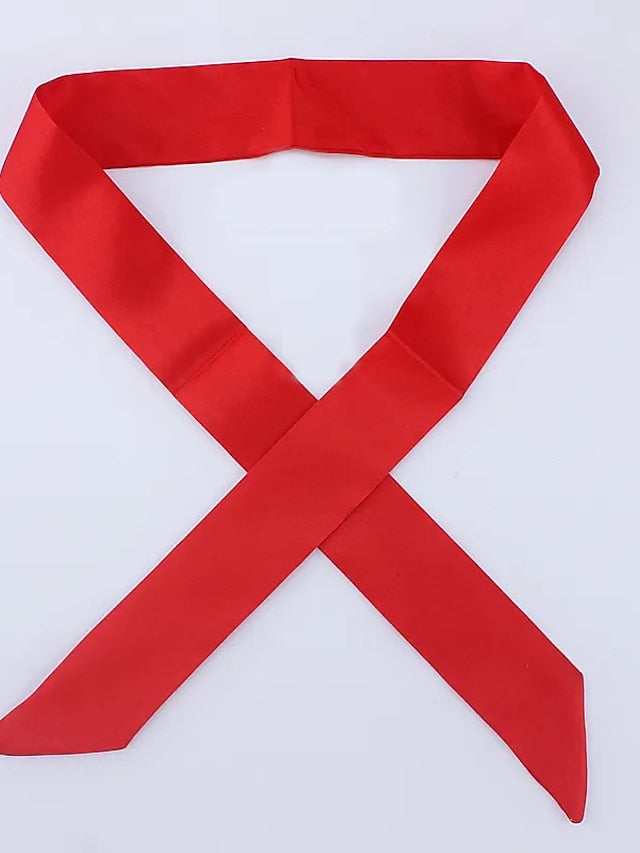100*4cm Long Skinny Scarf for Lady Neck Tie Solid Silk Hairband Female Ribbon Belt Scarves Headband Bag Decoration for Women