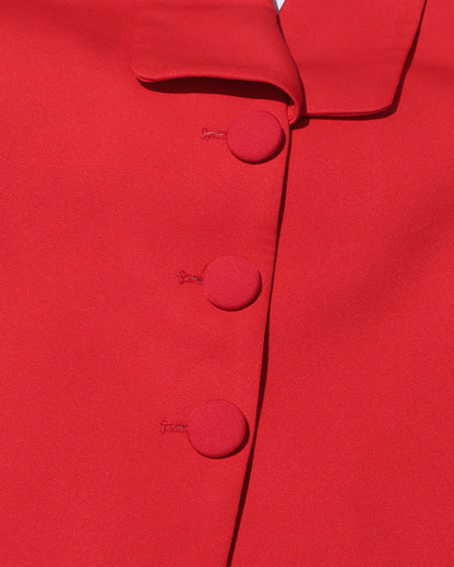 V-Neck Open Back Floral Suit Jacket