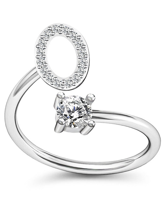 1PC Band Ring For Men's Crystal White Alloy Classic for Women