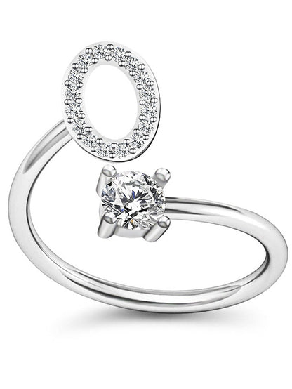 1PC Band Ring For Men's Crystal White Alloy Classic for Women