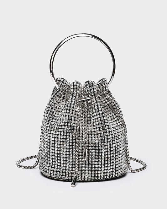 Light Luxury Rhinestone Bucket Bag