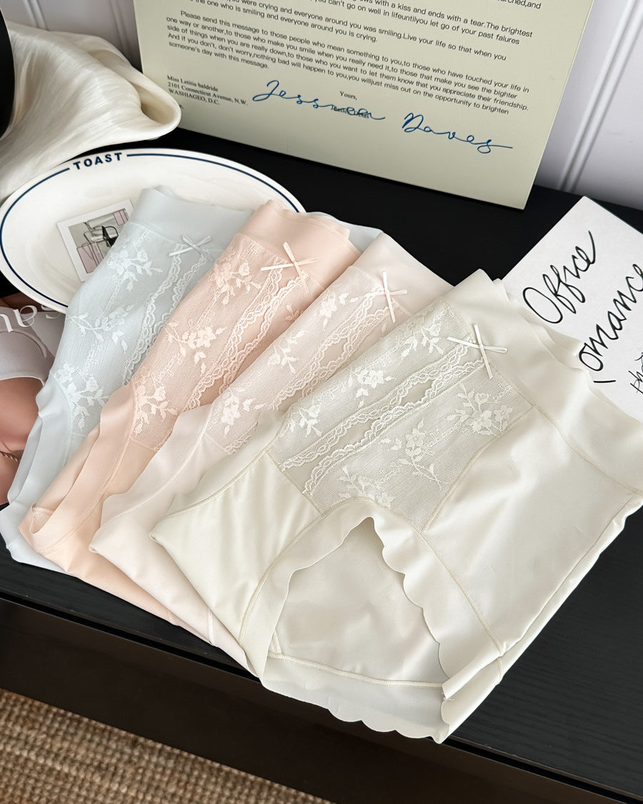 French High Waist Light Tummy Shaping Ice Silk Panties