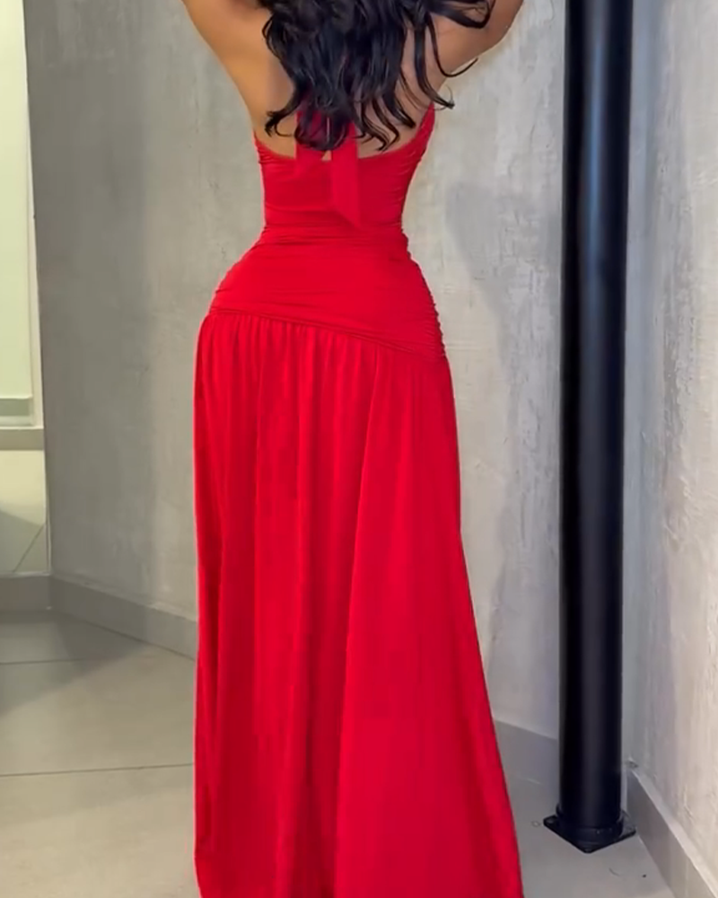 Halter Neck Slit Dress (Pre-Sale)