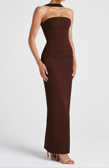 Mafalda Maxi Dress - Plum Brown