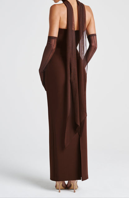 Ana Sofía Maxi Dress- Plum Brown