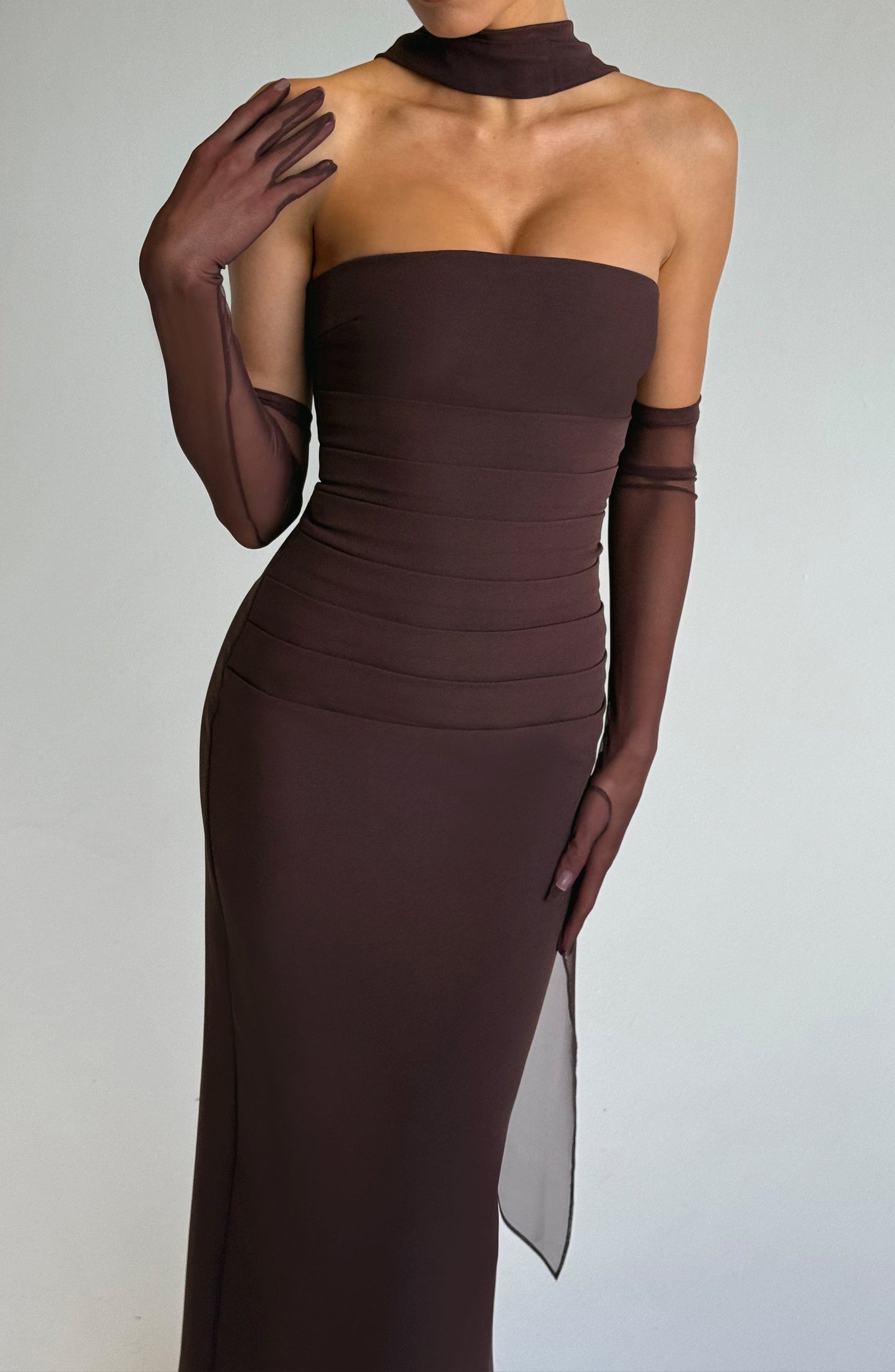 Ana Sofía Maxi Dress- Plum Brown