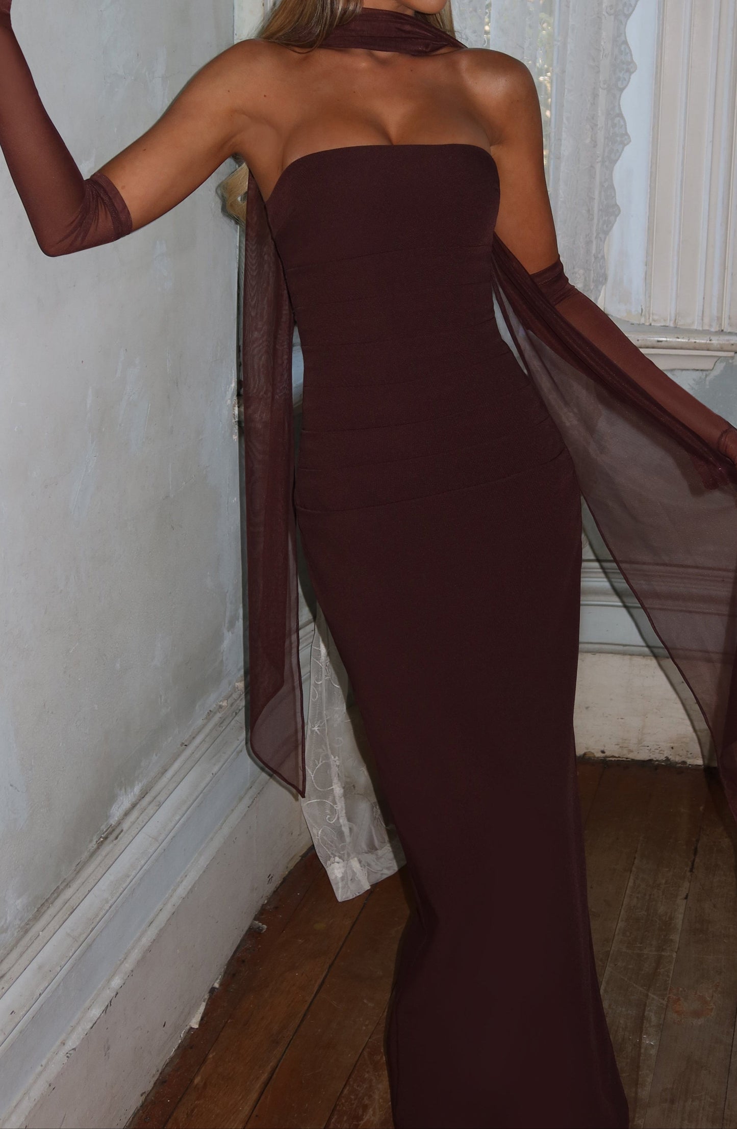 Mafalda Maxi Dress - Plum Brown