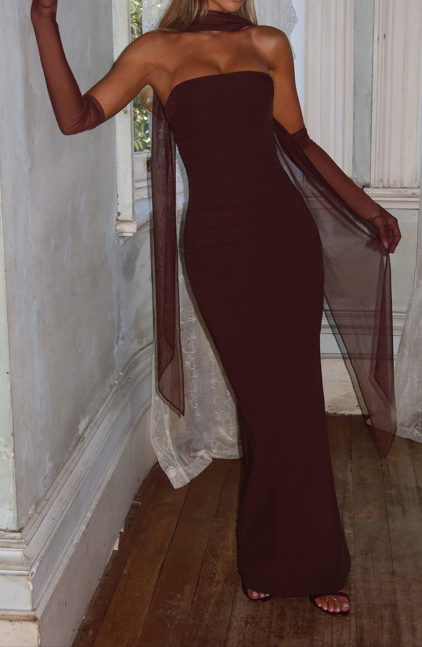 Ana Sofía Maxi Dress- Plum Brown