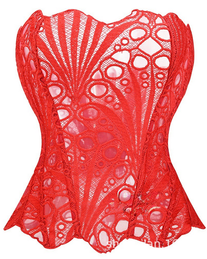 Irregular Lace Mesh Corset