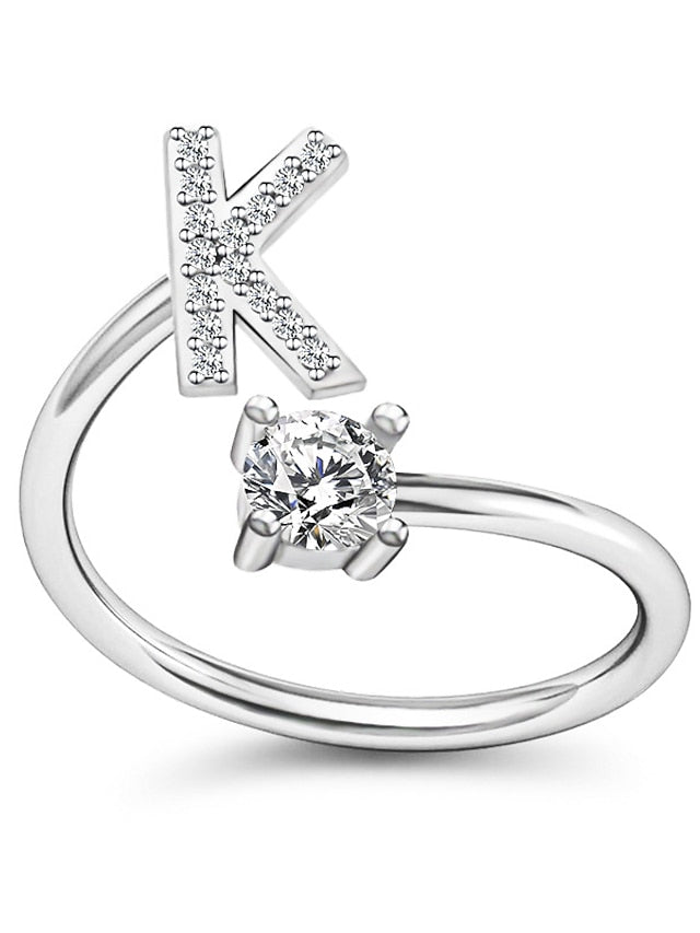 1PC Band Ring For Men's Crystal White Alloy Classic for Women