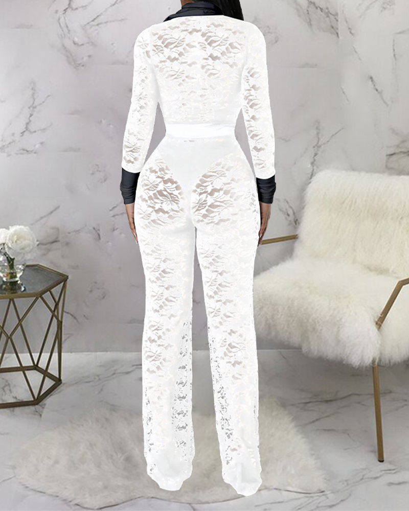 Lace Panel Jumpsuit