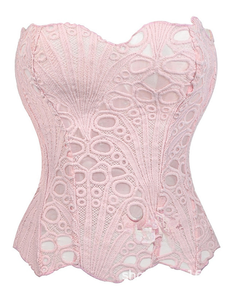 Irregular Lace Mesh Corset